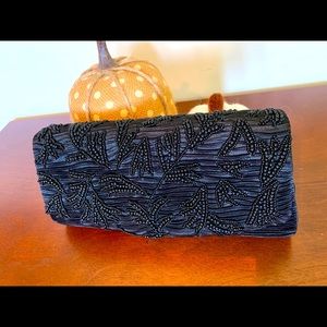 Beaded black clutch